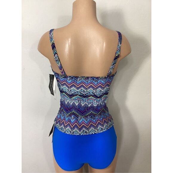 New. Profile by Gottex Blue tankini. 36/D-10/bottom. Retails $168 - Picture 4 of 12